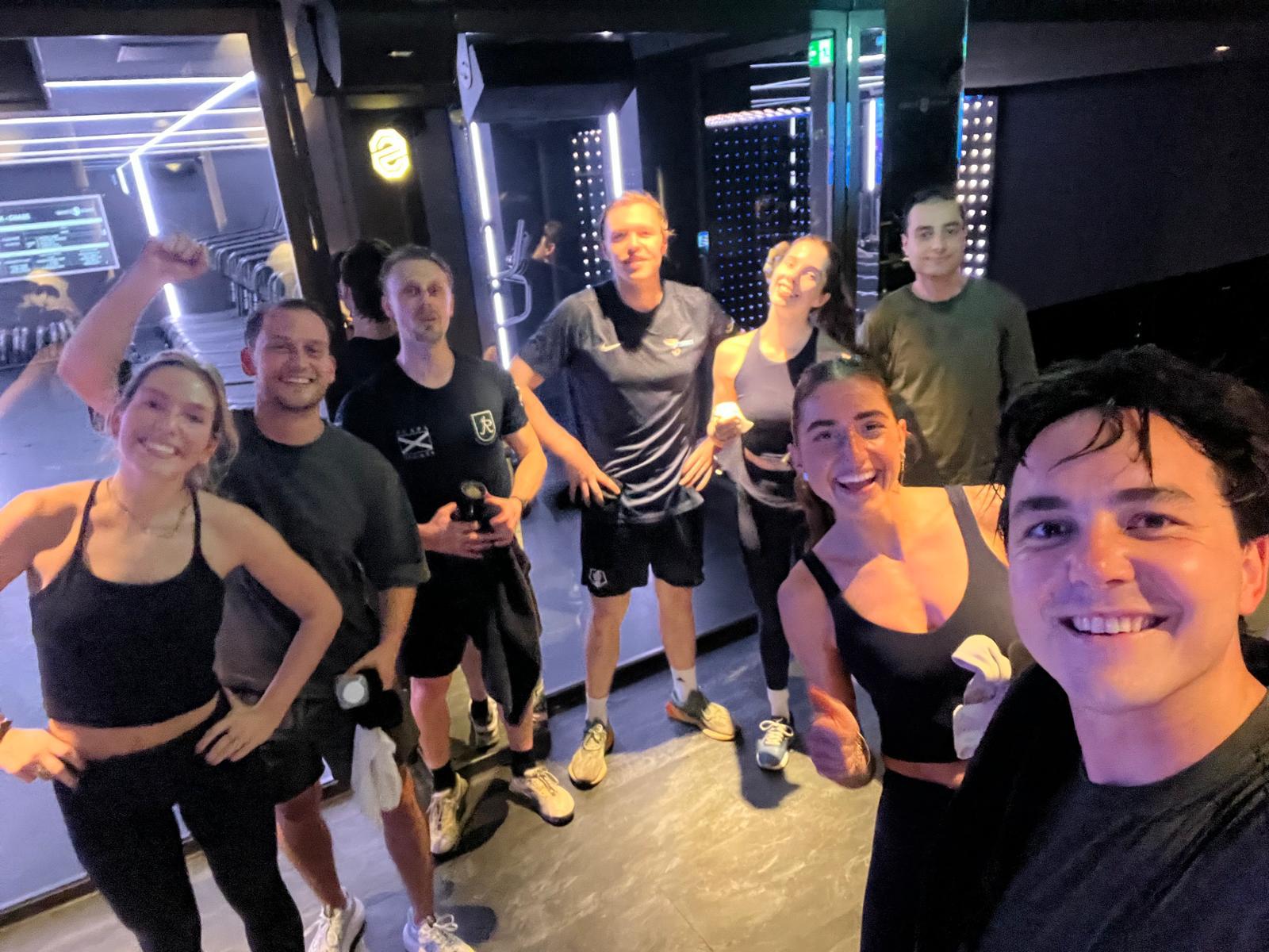 The team after an early morning work-out